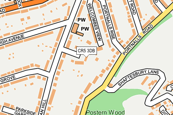 CR5 3DB map - OS OpenMap – Local (Ordnance Survey)