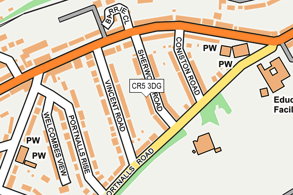 CR5 3DG map - OS OpenMap – Local (Ordnance Survey)