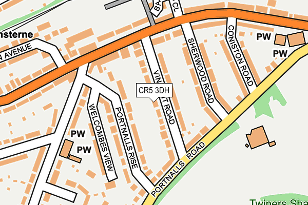 CR5 3DH map - OS OpenMap – Local (Ordnance Survey)