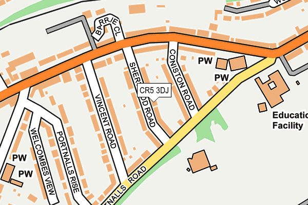 CR5 3DJ map - OS OpenMap – Local (Ordnance Survey)