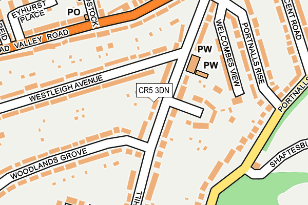 CR5 3DN map - OS OpenMap – Local (Ordnance Survey)