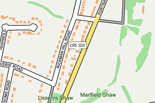 CR5 3DX map - OS OpenMap – Local (Ordnance Survey)