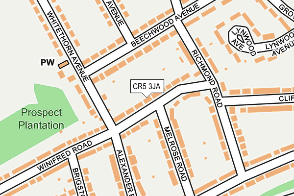 CR5 3JA map - OS OpenMap – Local (Ordnance Survey)