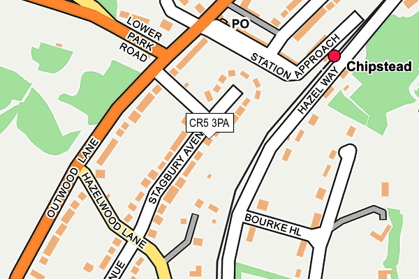 CR5 3PA map - OS OpenMap – Local (Ordnance Survey)