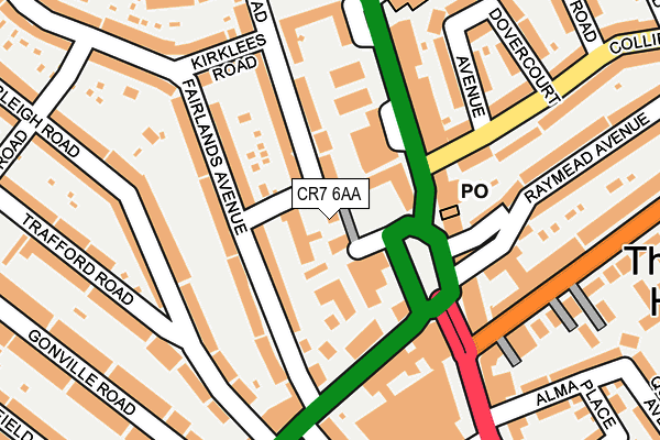 CR7 6AA map - OS OpenMap – Local (Ordnance Survey)