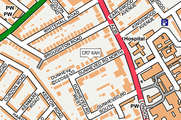 CR7 6AH map - OS OpenMap – Local (Ordnance Survey)