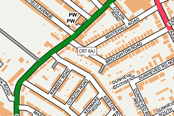 CR7 6AJ map - OS OpenMap – Local (Ordnance Survey)