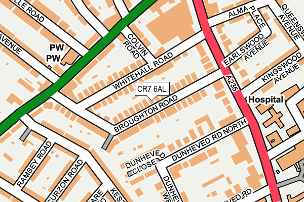 CR7 6AL map - OS OpenMap – Local (Ordnance Survey)