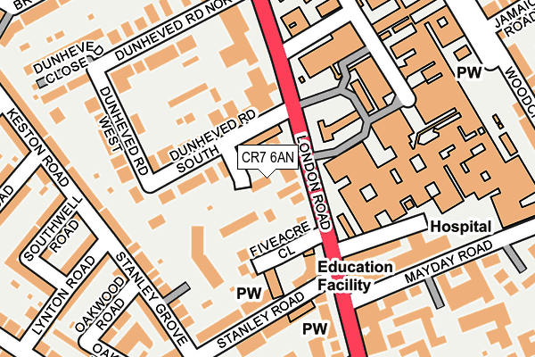 CR7 6AN map - OS OpenMap – Local (Ordnance Survey)