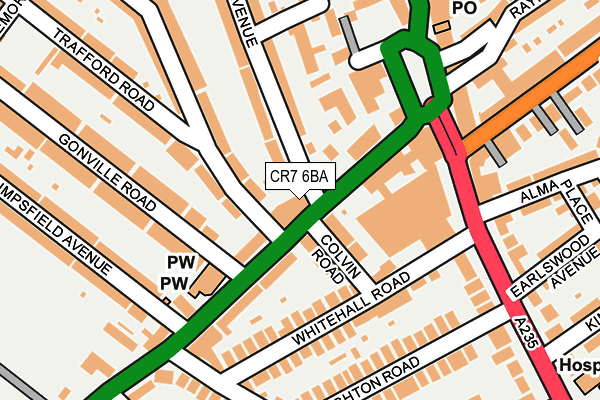 CR7 6BA map - OS OpenMap – Local (Ordnance Survey)