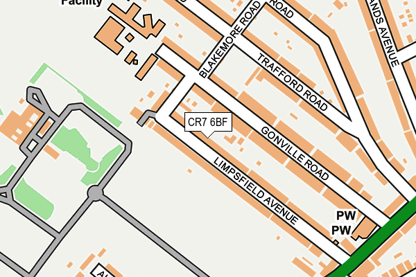 CR7 6BF map - OS OpenMap – Local (Ordnance Survey)