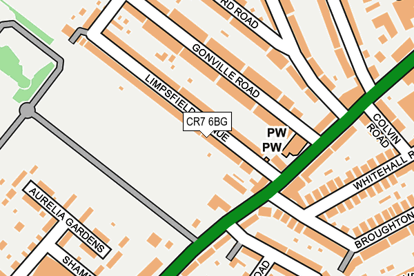 CR7 6BG map - OS OpenMap – Local (Ordnance Survey)