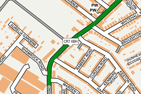 CR7 6BH map - OS OpenMap – Local (Ordnance Survey)