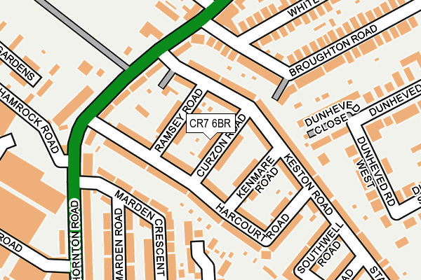 CR7 6BR map - OS OpenMap – Local (Ordnance Survey)
