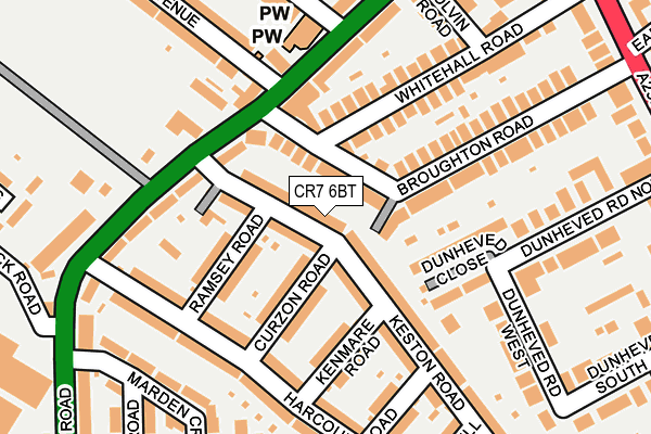 CR7 6BT map - OS OpenMap – Local (Ordnance Survey)