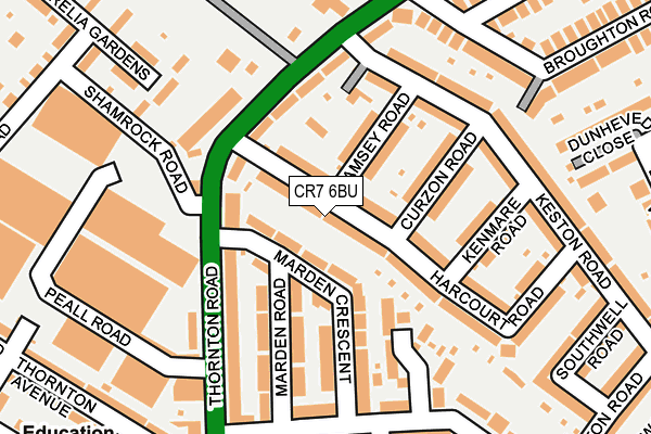 CR7 6BU map - OS OpenMap – Local (Ordnance Survey)