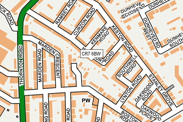 CR7 6BW map - OS OpenMap – Local (Ordnance Survey)