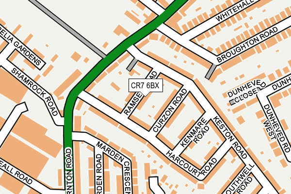 CR7 6BX map - OS OpenMap – Local (Ordnance Survey)