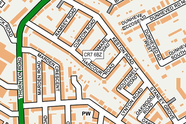 CR7 6BZ map - OS OpenMap – Local (Ordnance Survey)
