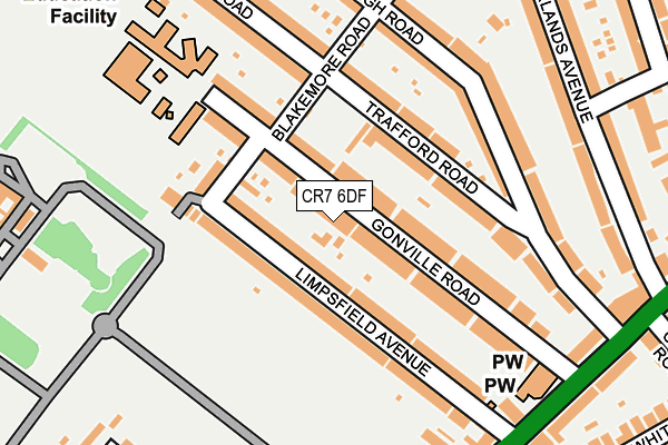 CR7 6DF map - OS OpenMap – Local (Ordnance Survey)