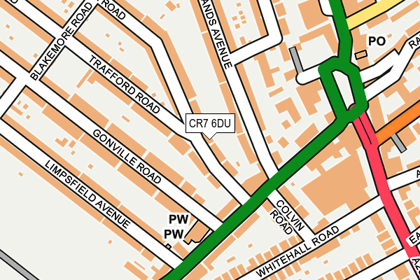 CR7 6DU map - OS OpenMap – Local (Ordnance Survey)