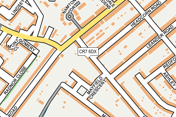 CR7 6DX map - OS OpenMap – Local (Ordnance Survey)