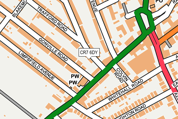 CR7 6DY map - OS OpenMap – Local (Ordnance Survey)