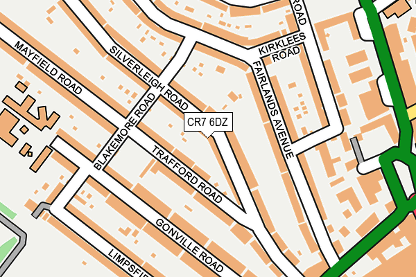 CR7 6DZ map - OS OpenMap – Local (Ordnance Survey)