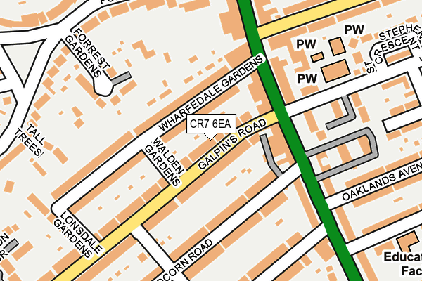 CR7 6EA map - OS OpenMap – Local (Ordnance Survey)