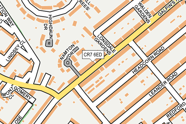 CR7 6ED map - OS OpenMap – Local (Ordnance Survey)