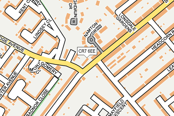 CR7 6EE map - OS OpenMap – Local (Ordnance Survey)