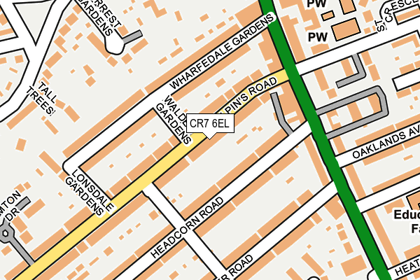 CR7 6EL map - OS OpenMap – Local (Ordnance Survey)