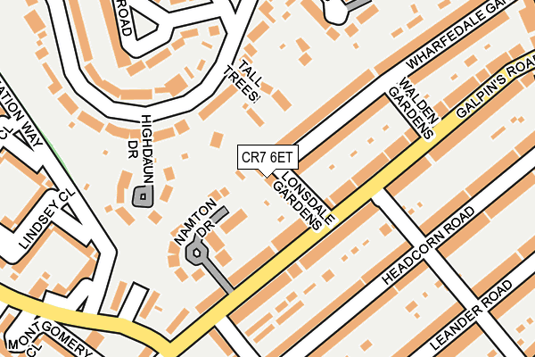 CR7 6ET map - OS OpenMap – Local (Ordnance Survey)