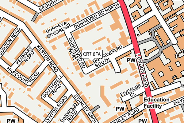 CR7 6FA map - OS OpenMap – Local (Ordnance Survey)