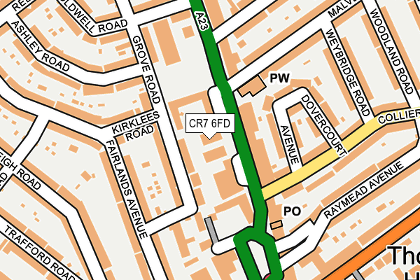 CR7 6FD map - OS OpenMap – Local (Ordnance Survey)