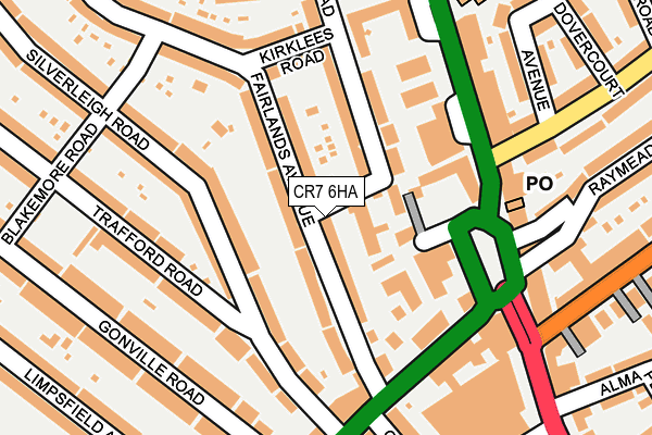 CR7 6HA map - OS OpenMap – Local (Ordnance Survey)