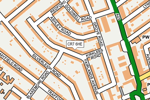 CR7 6HE map - OS OpenMap – Local (Ordnance Survey)