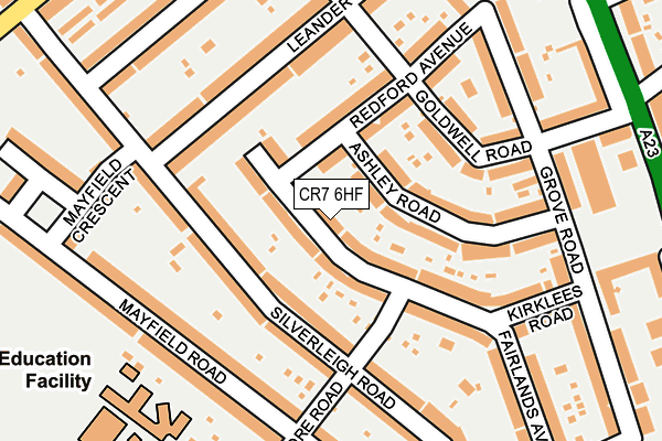 CR7 6HF map - OS OpenMap – Local (Ordnance Survey)