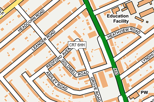 CR7 6HH map - OS OpenMap – Local (Ordnance Survey)