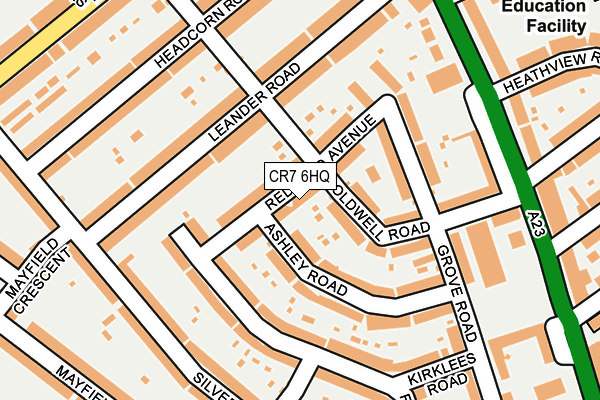 CR7 6HQ map - OS OpenMap – Local (Ordnance Survey)