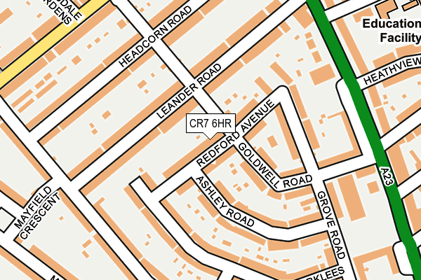 CR7 6HR map - OS OpenMap – Local (Ordnance Survey)