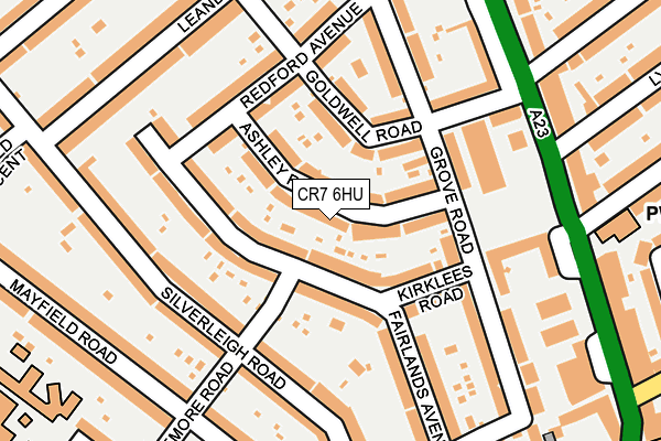 CR7 6HU map - OS OpenMap – Local (Ordnance Survey)