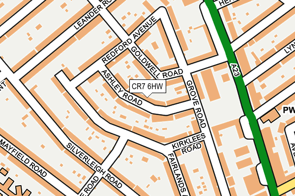 CR7 6HW map - OS OpenMap – Local (Ordnance Survey)