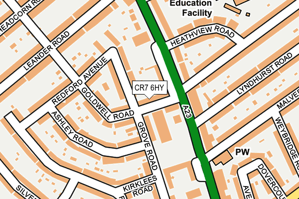 CR7 6HY map - OS OpenMap – Local (Ordnance Survey)