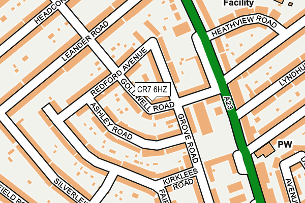 CR7 6HZ map - OS OpenMap – Local (Ordnance Survey)