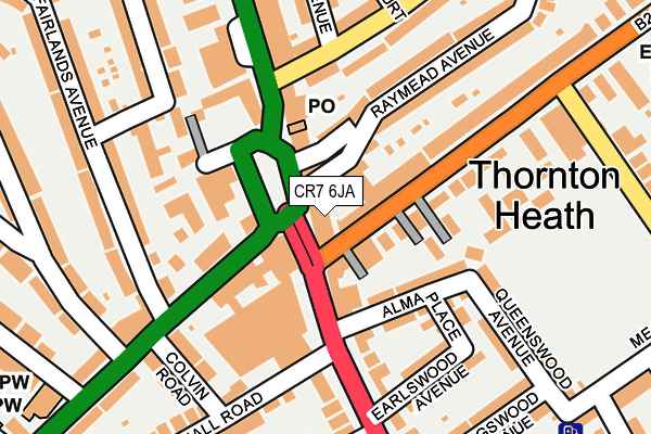 CR7 6JA map - OS OpenMap – Local (Ordnance Survey)