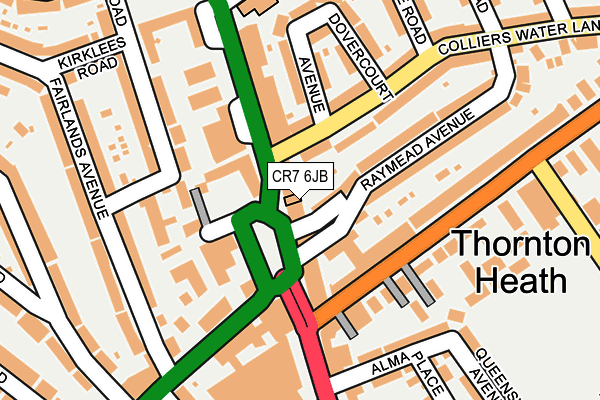 CR7 6JB map - OS OpenMap – Local (Ordnance Survey)