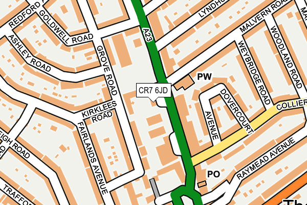 CR7 6JD map - OS OpenMap – Local (Ordnance Survey)