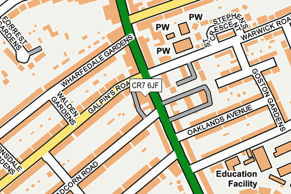 CR7 6JF map - OS OpenMap – Local (Ordnance Survey)