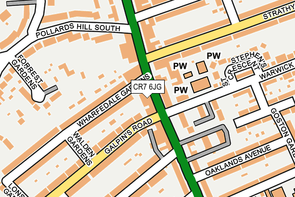 CR7 6JG map - OS OpenMap – Local (Ordnance Survey)